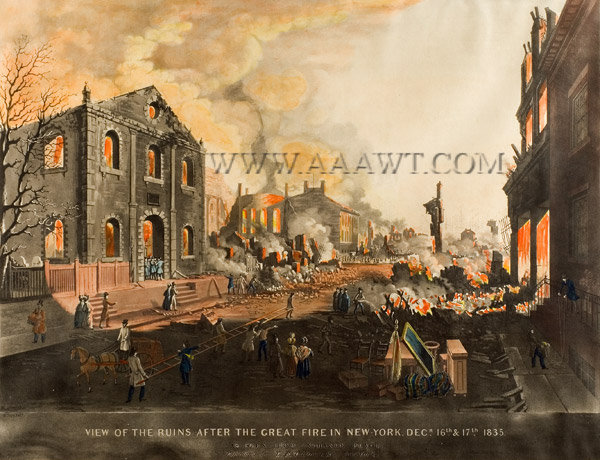 Lithograph, View of the Ruins After the Great Fire in New York, Dec. 16th & Dec. 17th, 1835, entire view